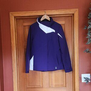 Spyder Womens Purple and White Winter Ski Jacket Parka